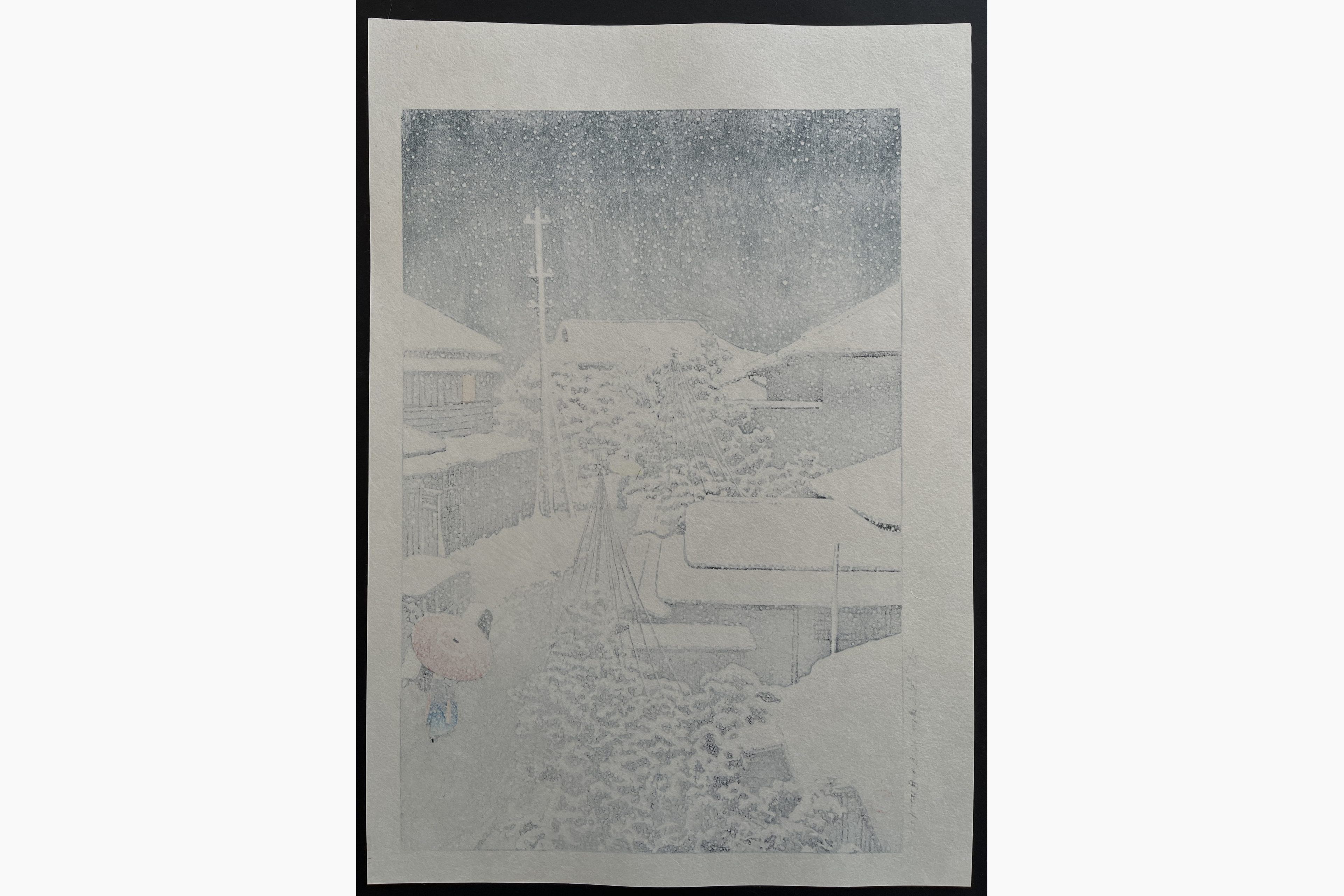 Japanese print - Kawase Hasui - Snow at Daichi