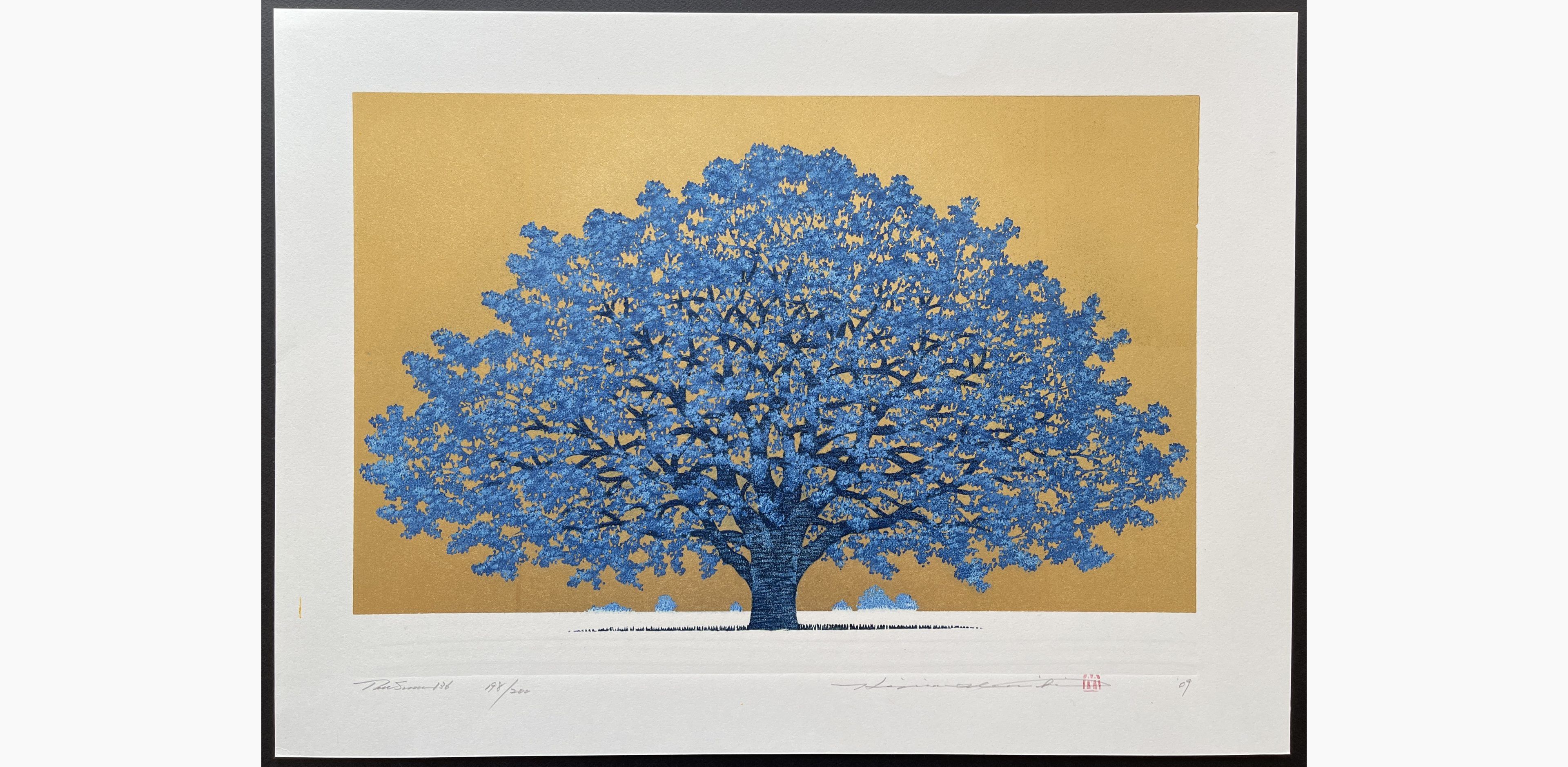 Japanese woodblock print - Hajime Namiki - Tree scene 136
