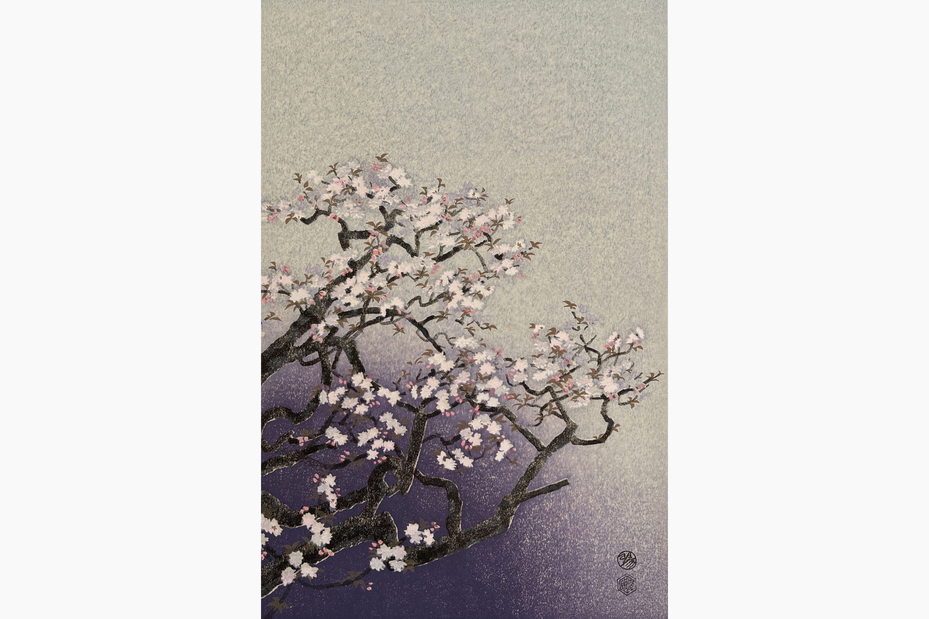 Original woodblock print - Eiichi Kotozuka - Cherry Blossoms