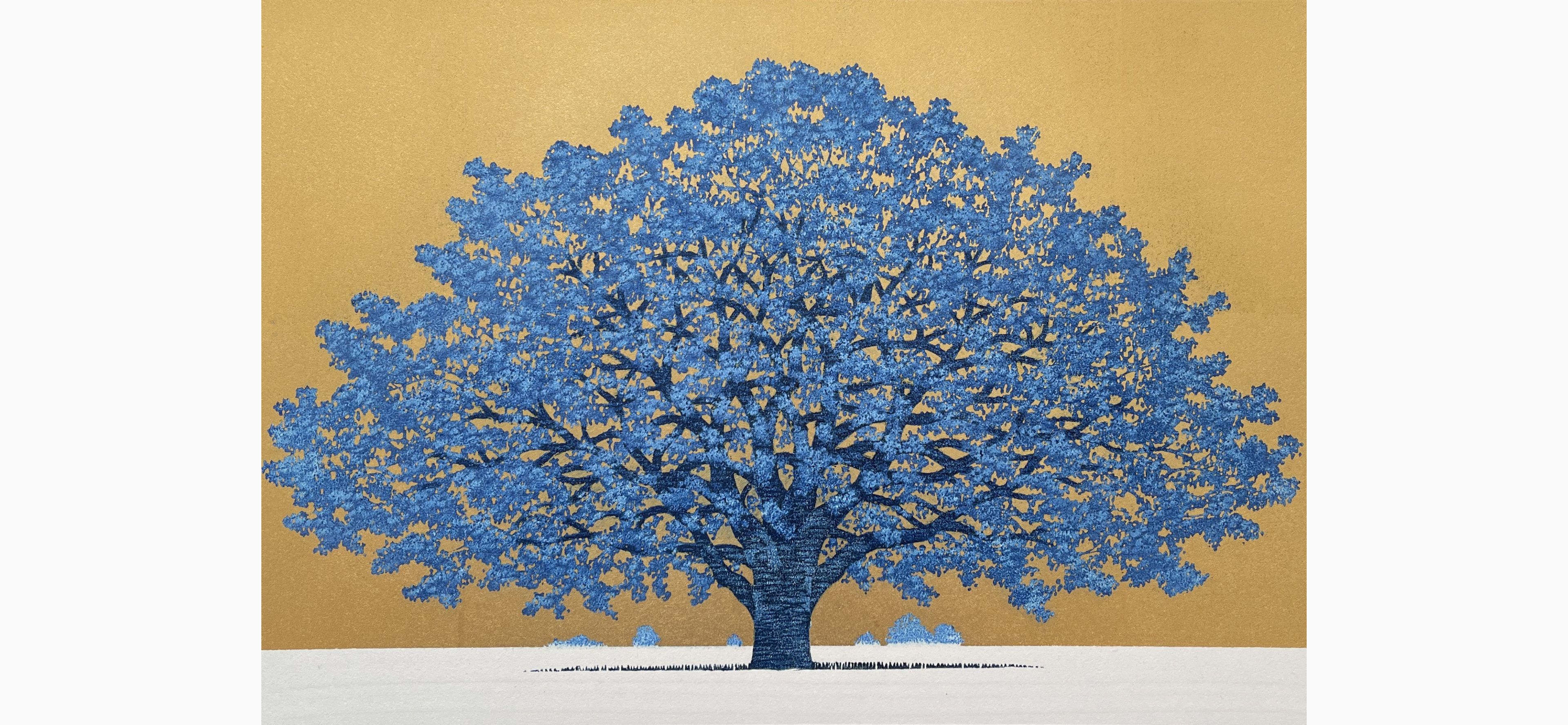 Original woodblock print - Hajime Namiki - Tree scene 136