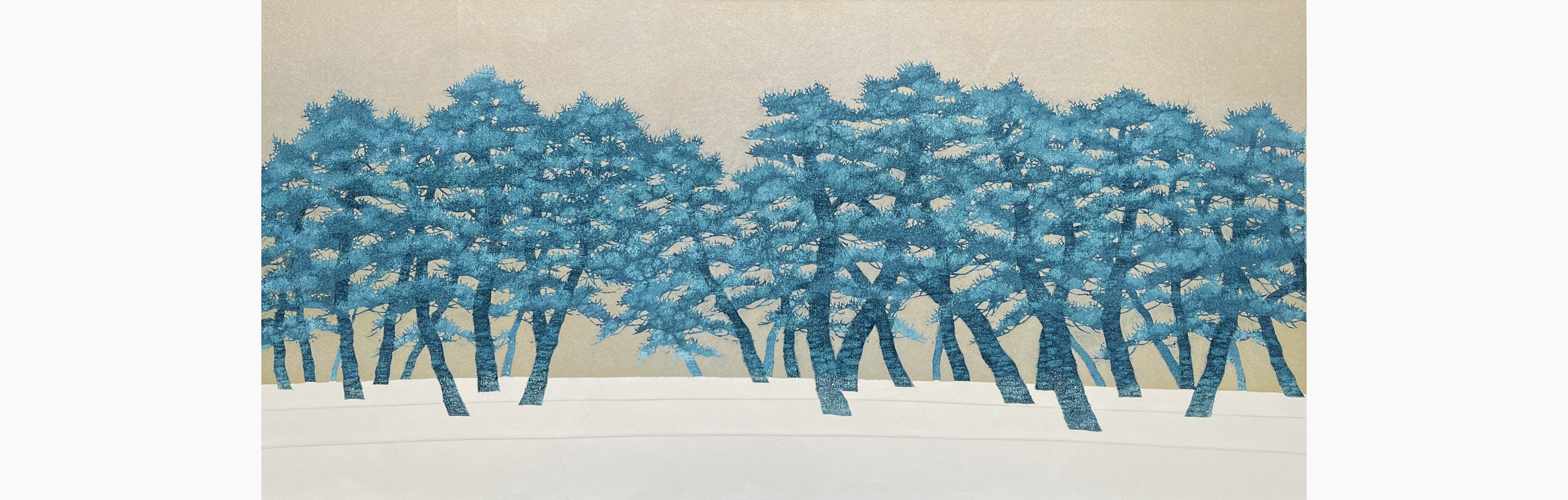 Original woodblock print - Hajime Namiki - Tree Scene 142