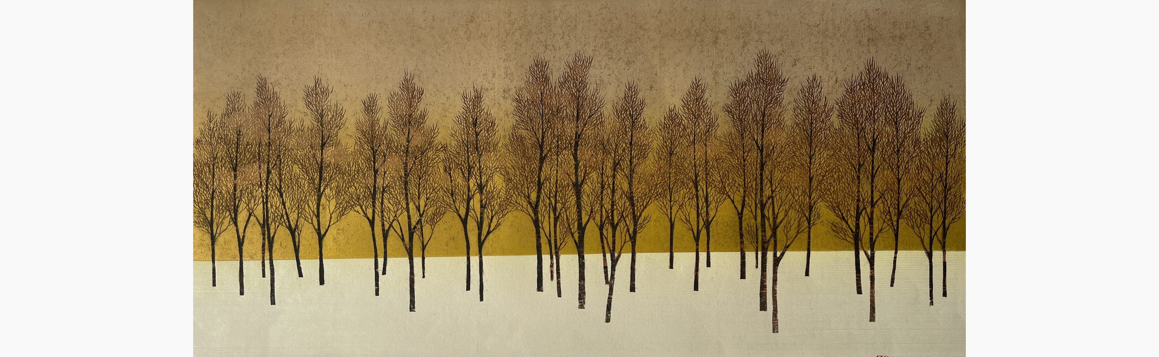 Original woodblock print - Hajime Namiki - Tree Scene 4