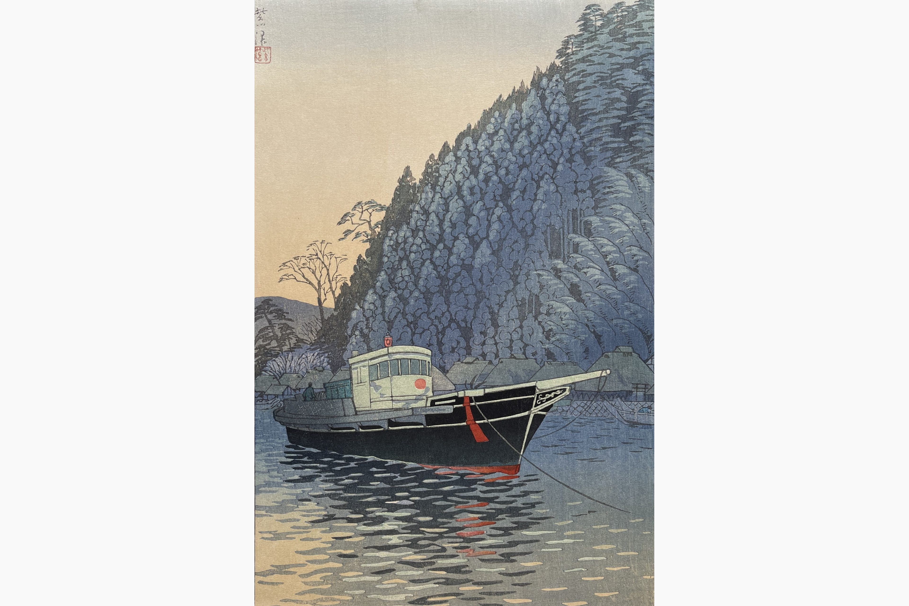 Original woodblock print - Kasamatsu Shiro - Enoura