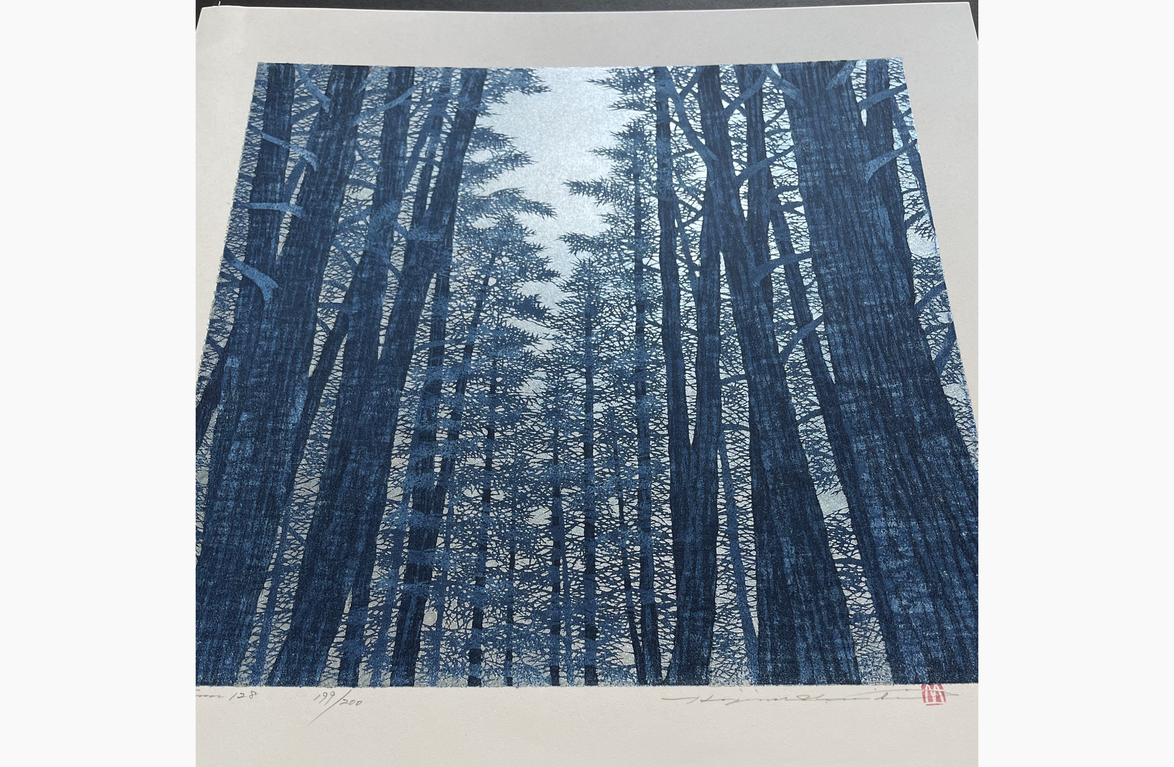 Japanese print - Hajime Namiki - Tree scene 128
