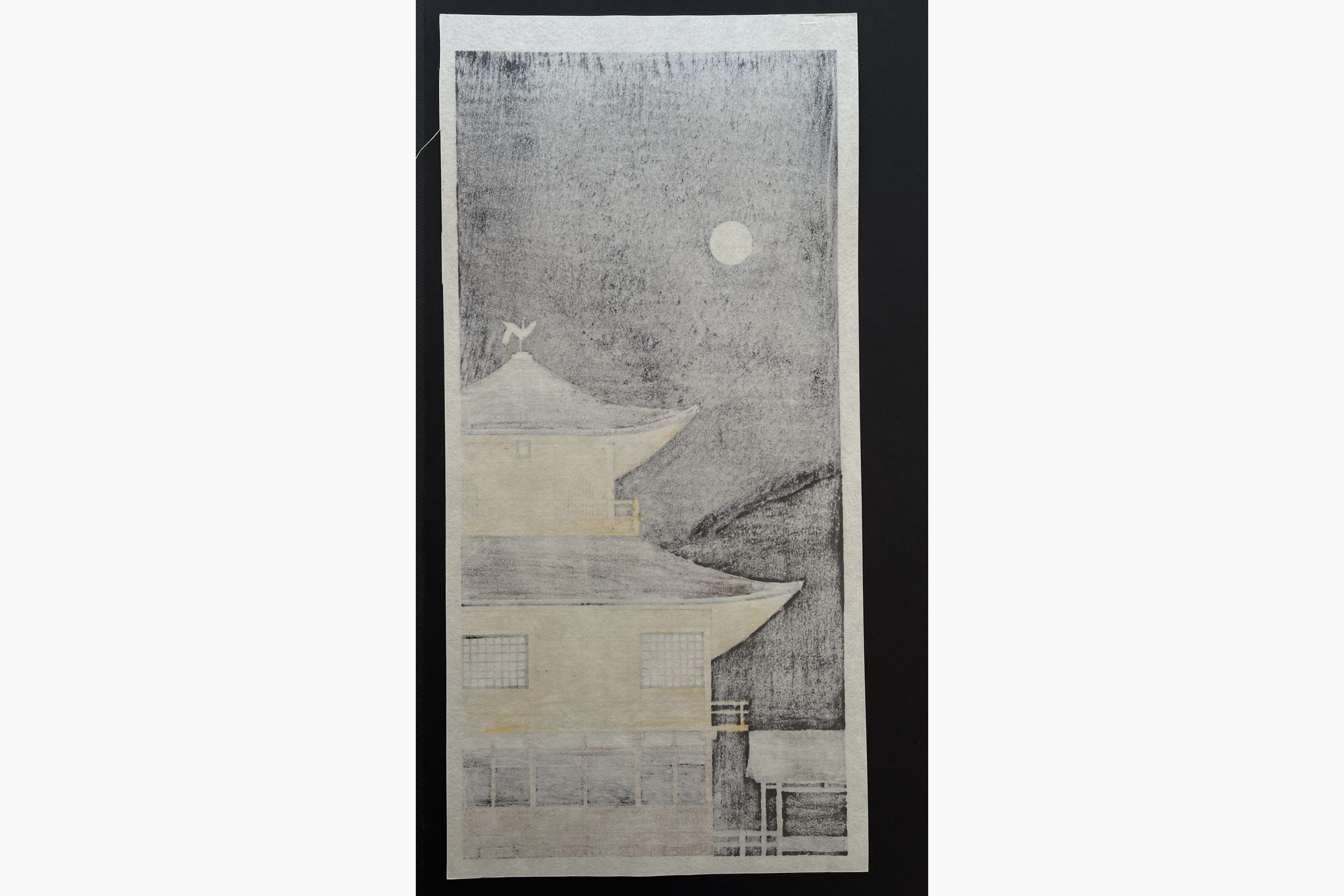 Japanese print - Teruhide Kato - Kinkaku-Ji in moonlight