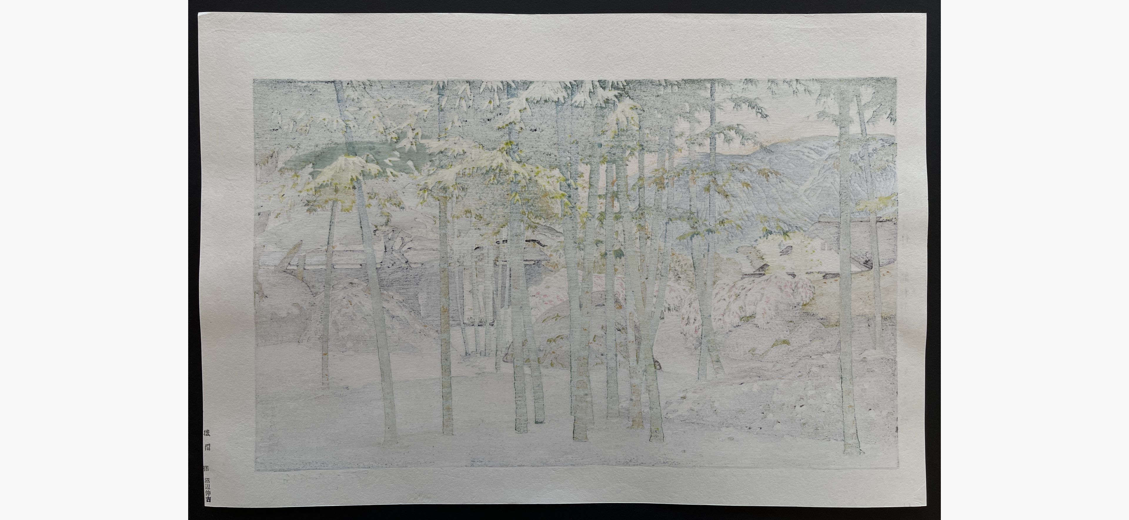 Japanese print - Toshi Yoshida - Bamboo Garden, Hakone Museum