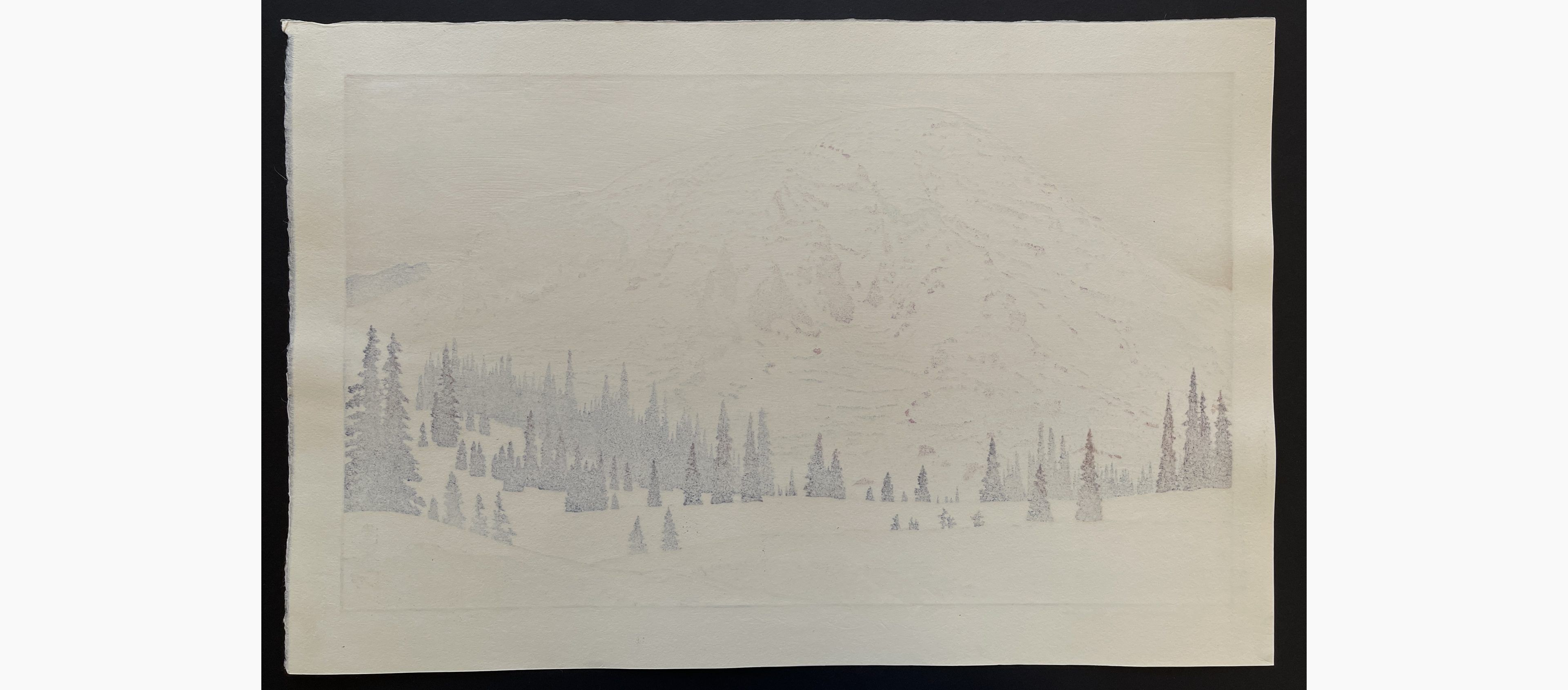 Japanese print - Toshi Yoshida - Mt. Ranier