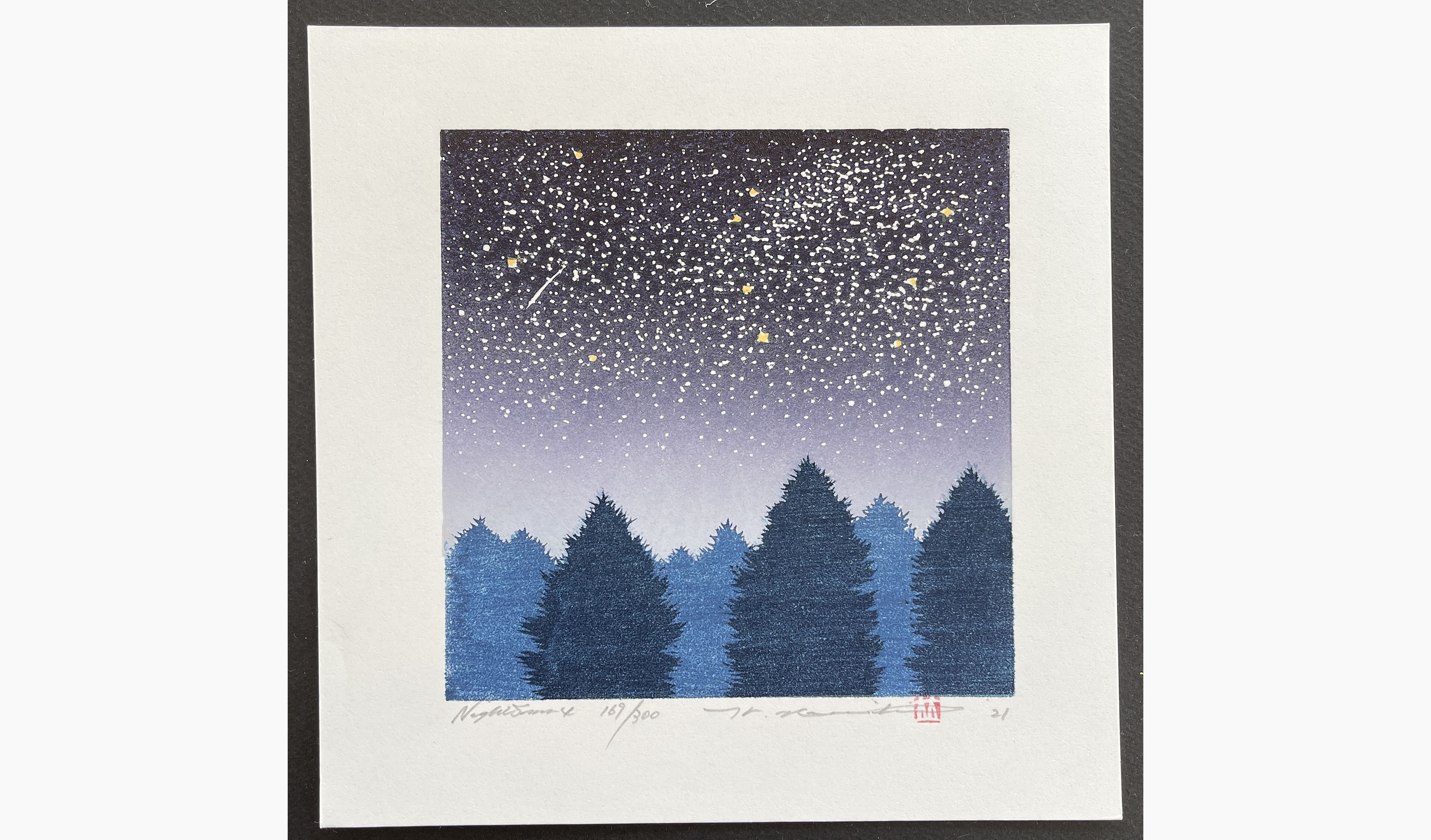 Japanese woodblock print - Hajime Namiki - Night Scene 4