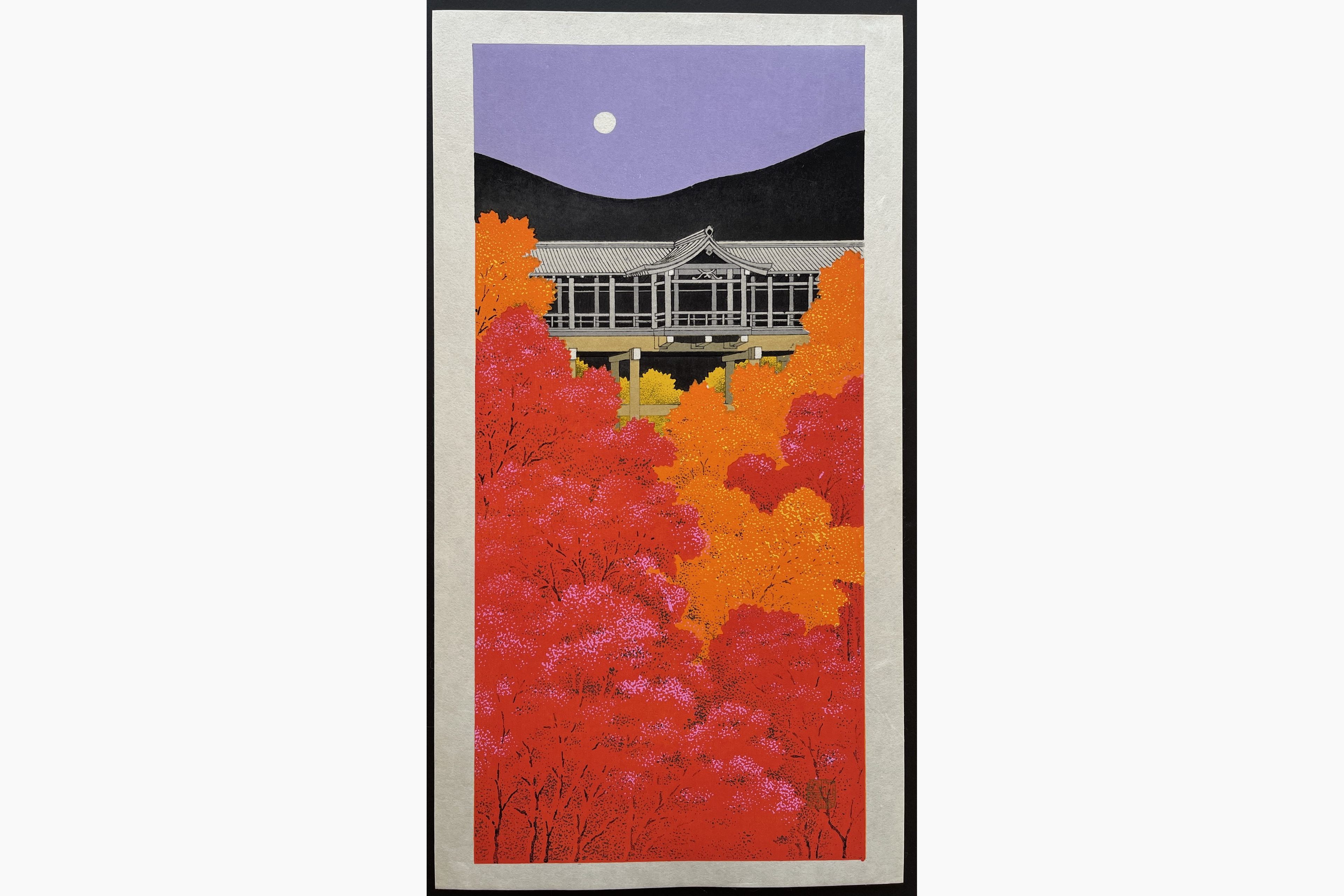 Japanese woodblock print - Teruhide Kato - Tofuku Temple in Autumn