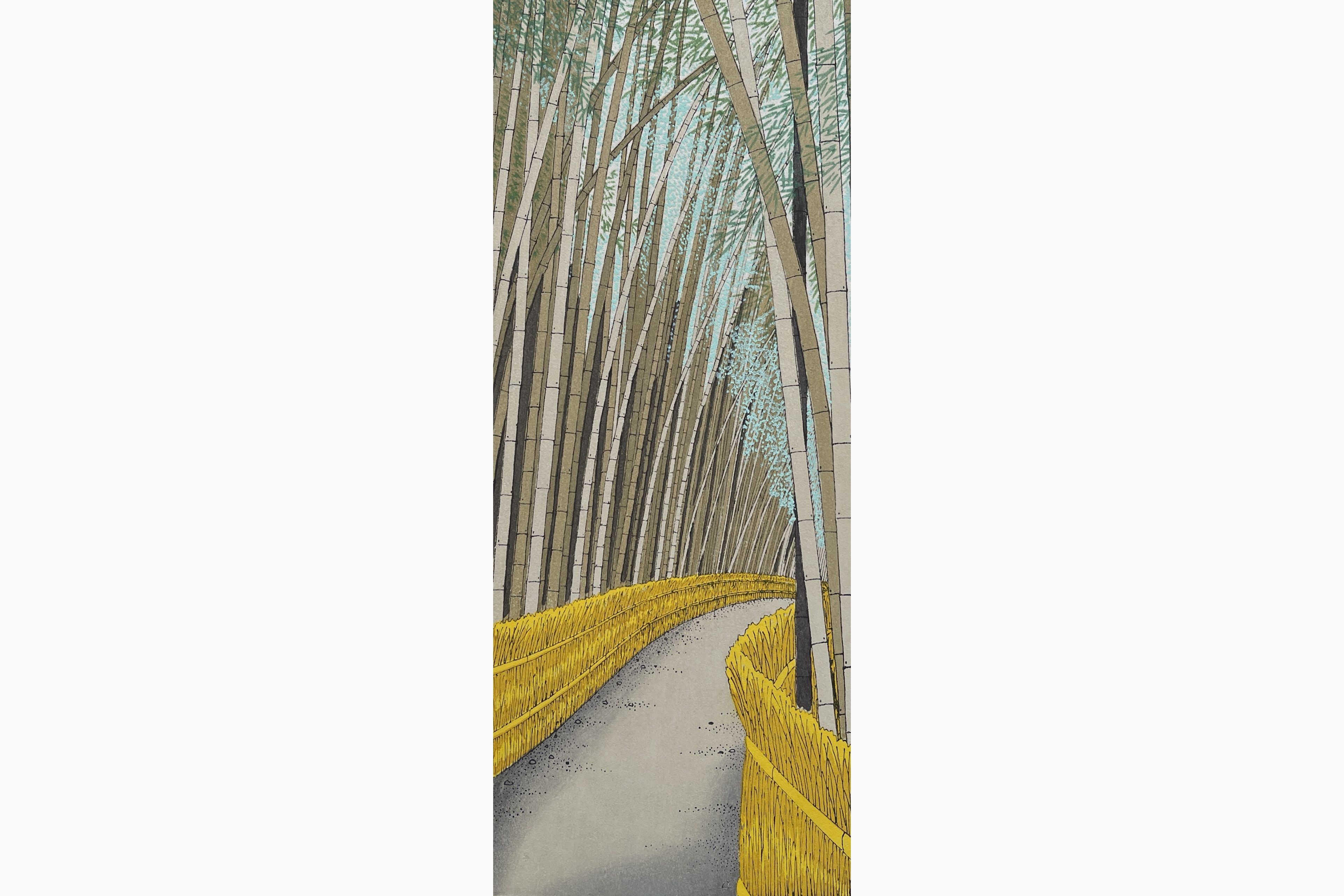 Original woodblock print - Teruhide Kato - Bamboo in early summer