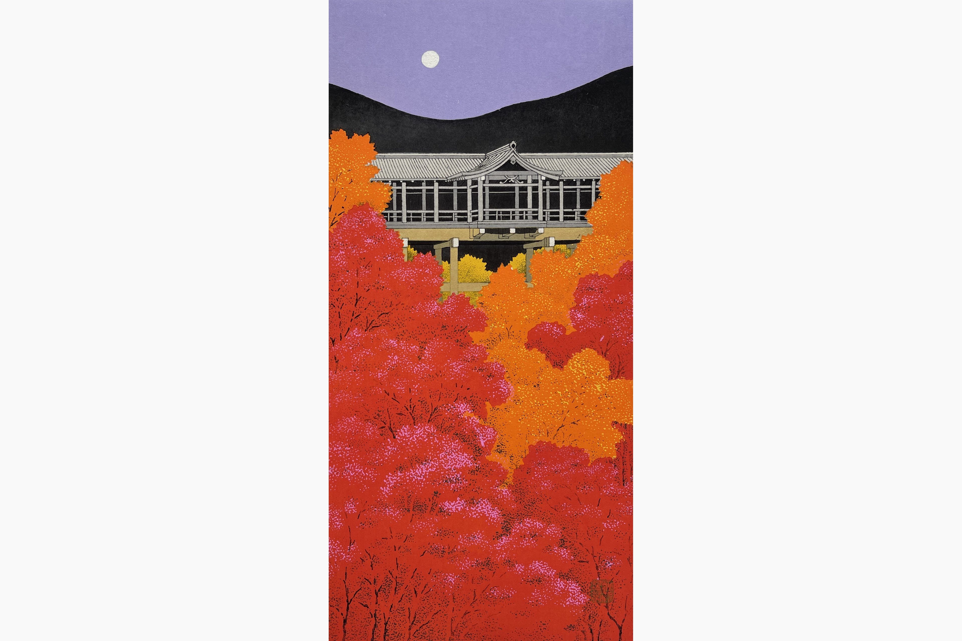 Original woodblock print - Teruhide Kato - Tofuku Temple in Autumn