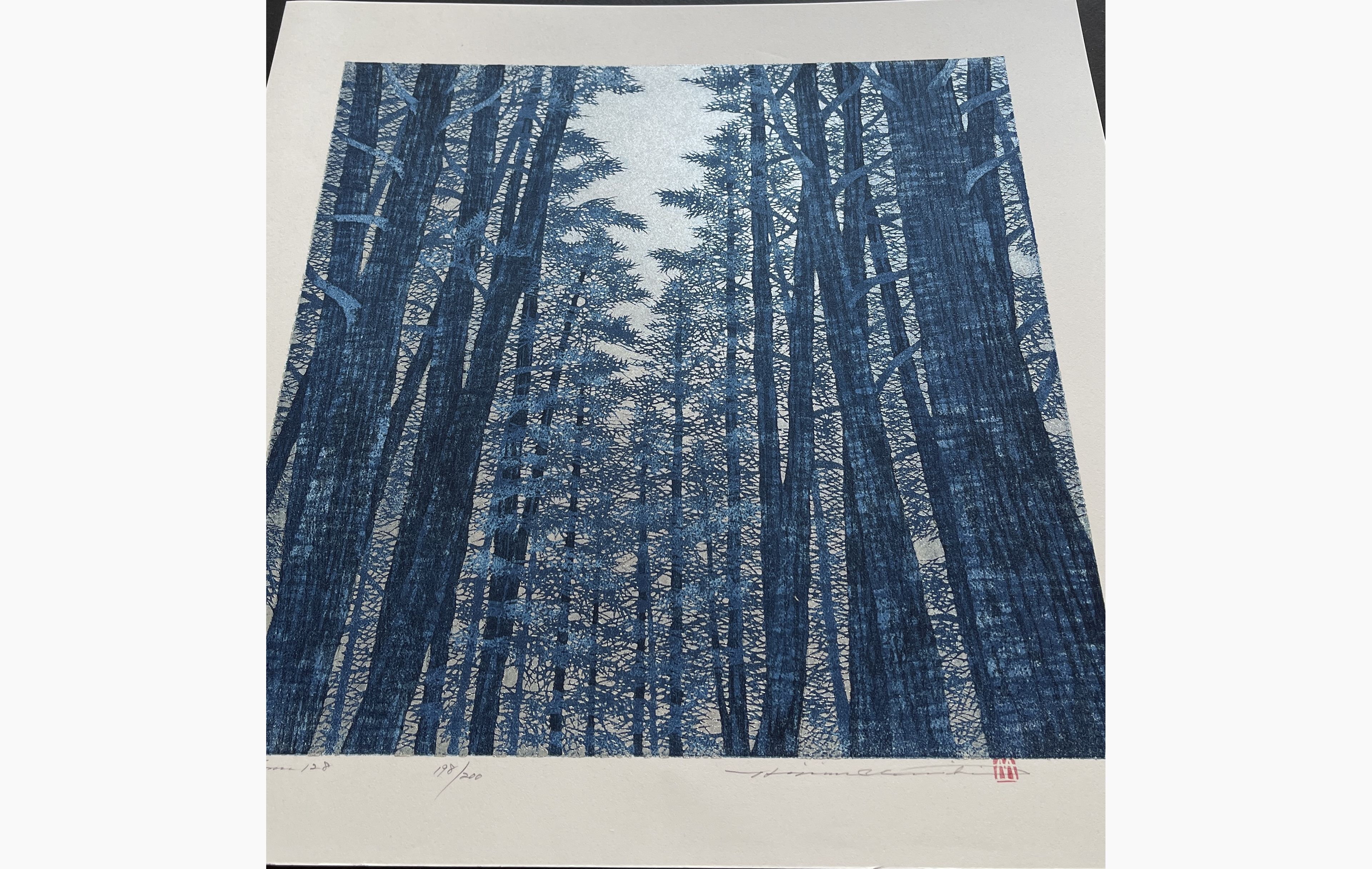 Japanese print - Hajime Namiki - Tree scene 128