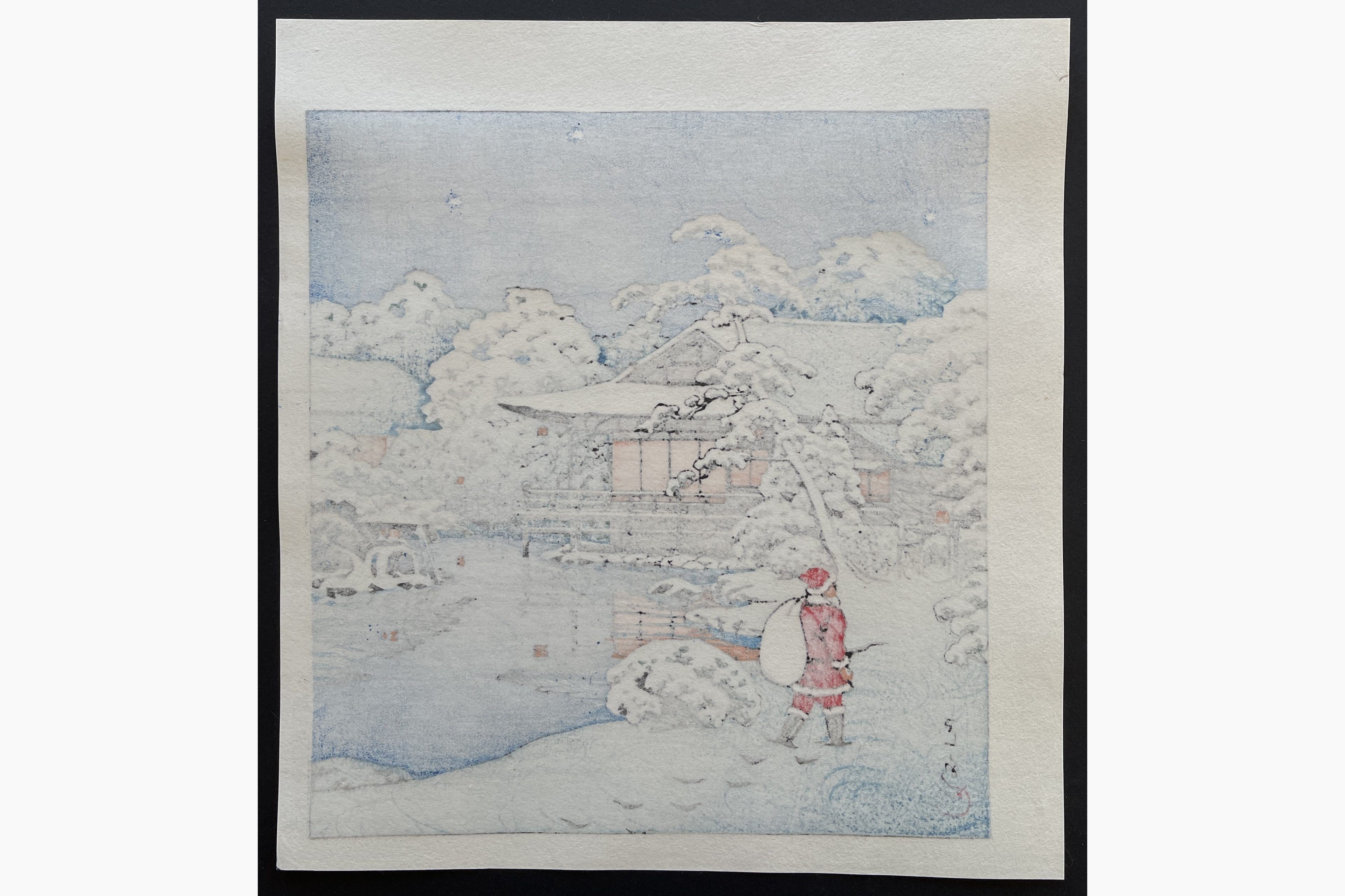 Japanese print - Kawase Hasui - Santa in the Snow