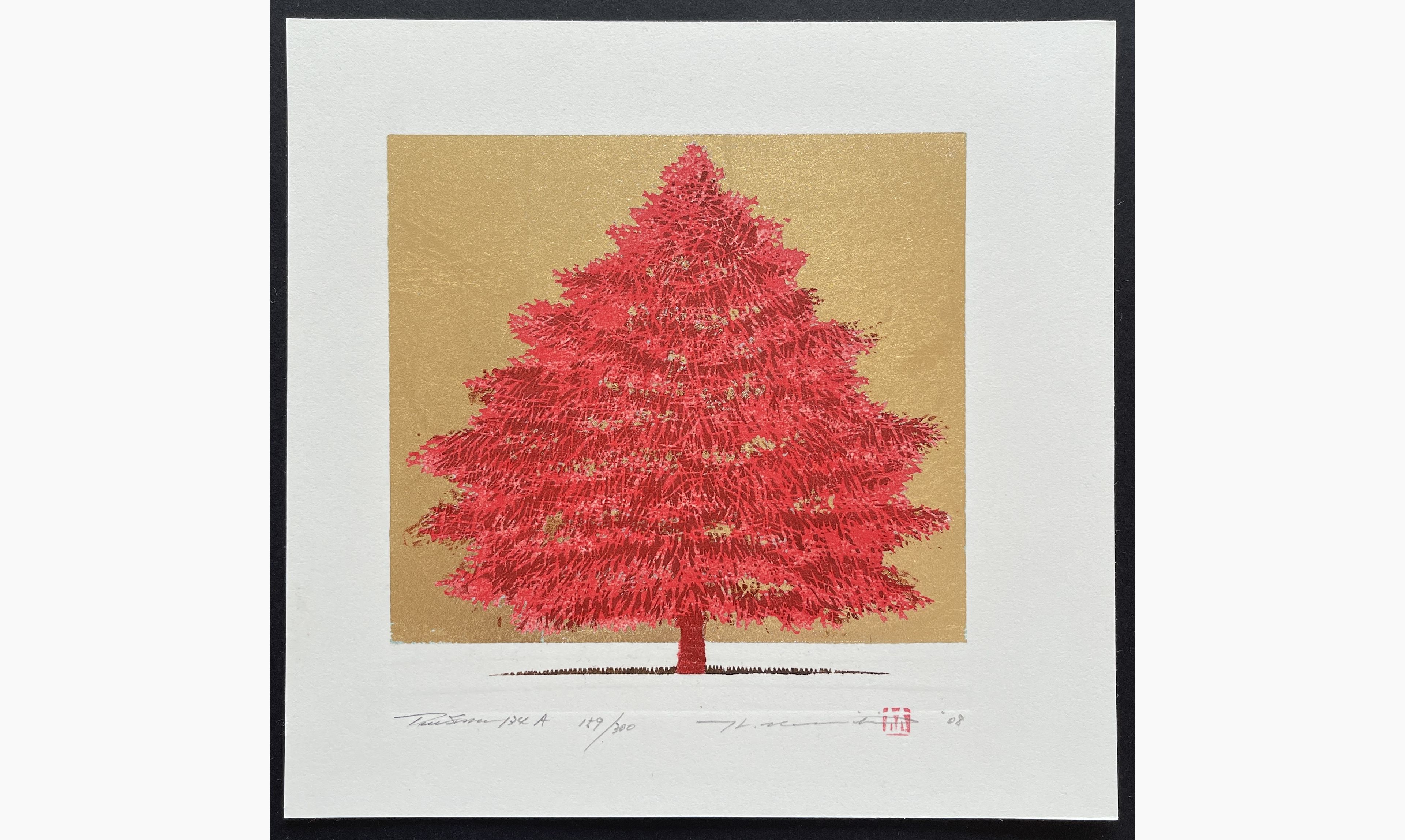 Japanese woodblock print - Hajime Namiki - Tree scene 134A