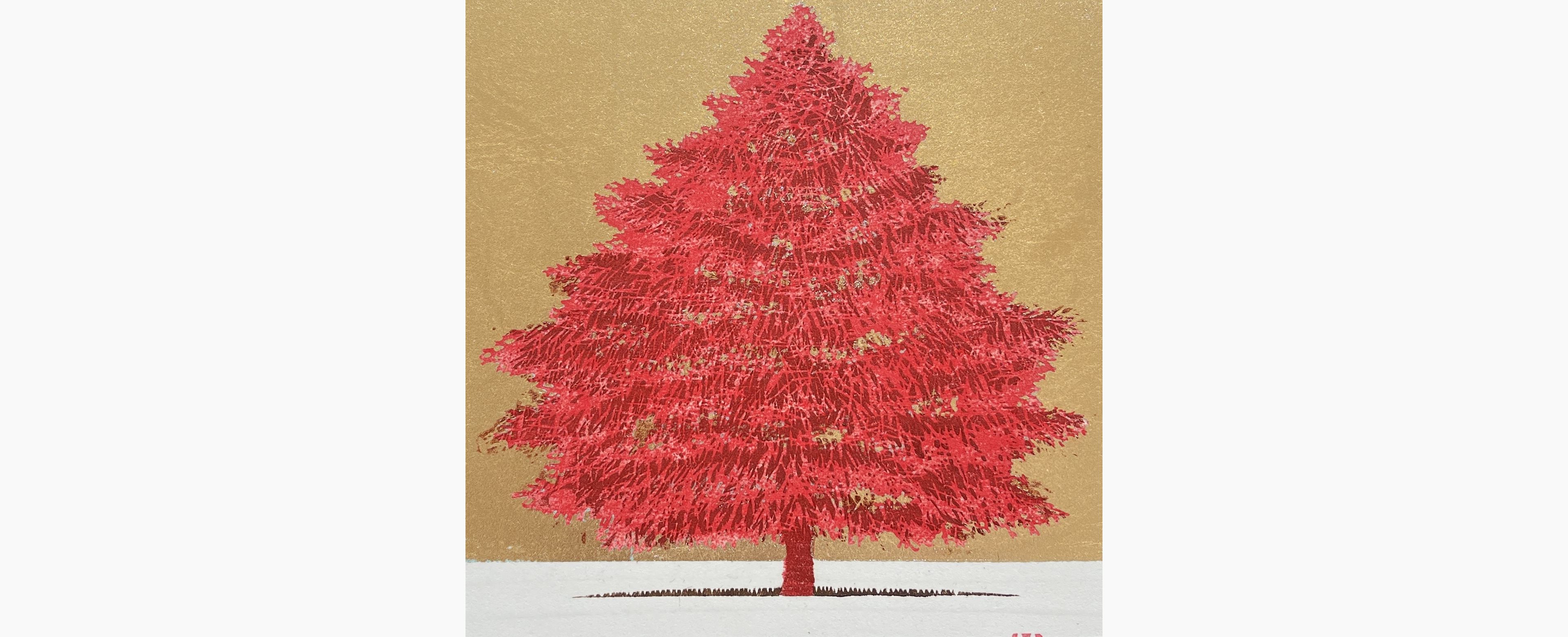 Original woodblock print - Hajime Namiki - Tree scene 134A