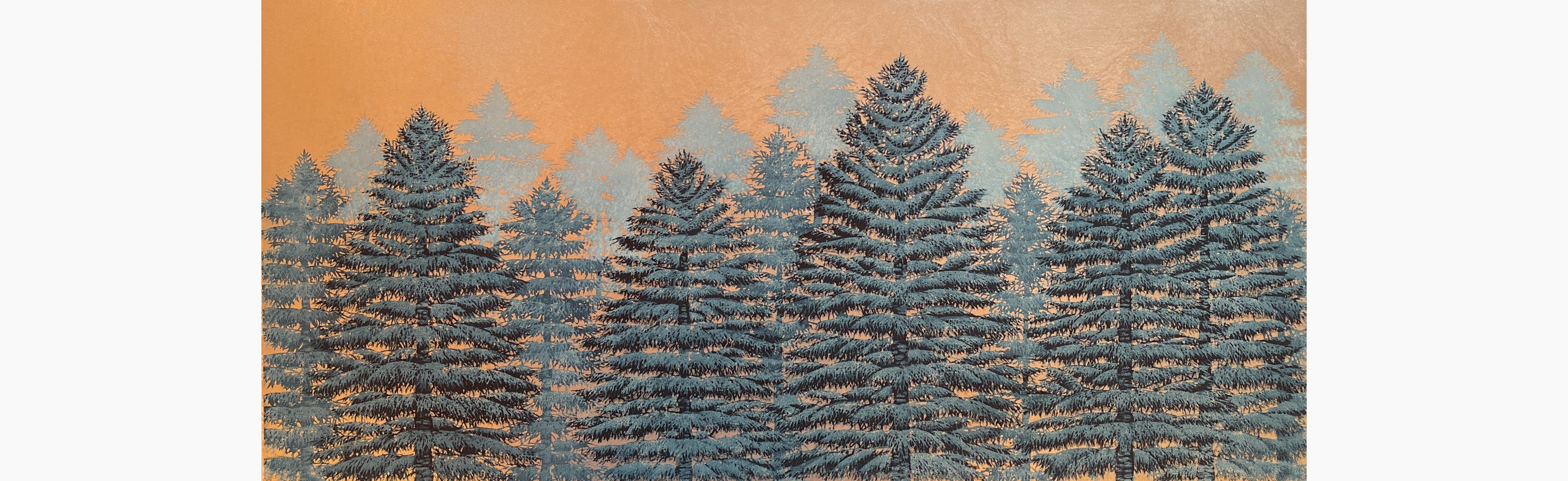 Original woodblock print - Hajime Namiki - Tree Scene 161