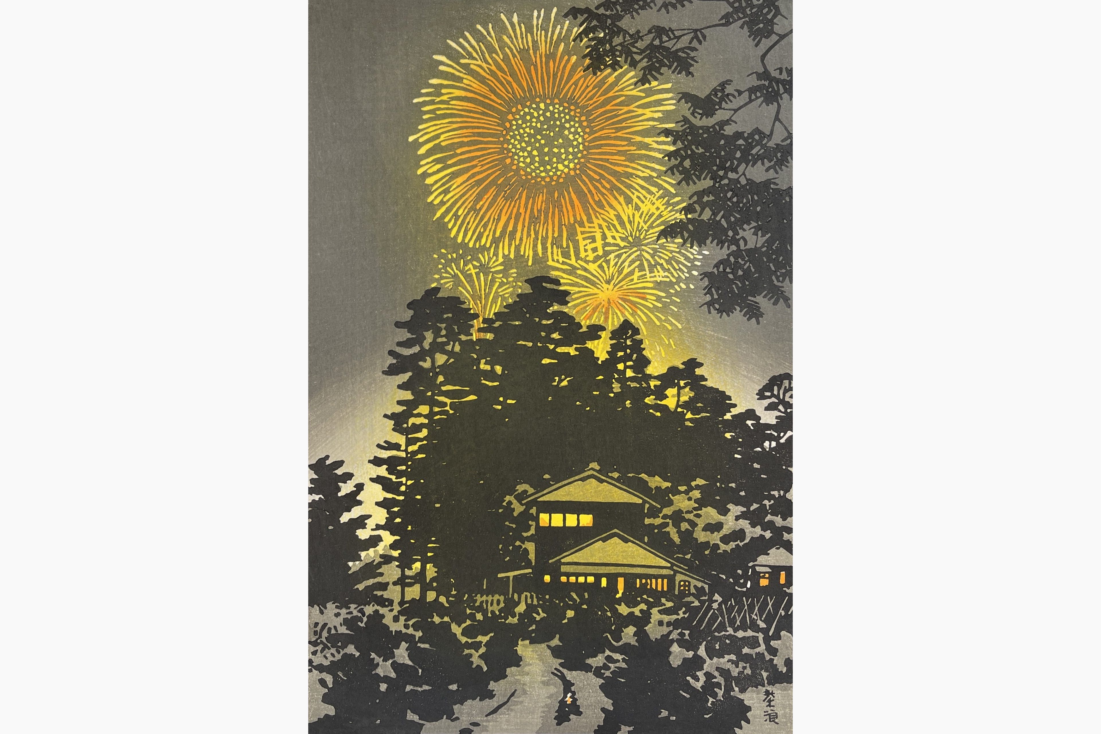 Original woodblock print - Kasamatsu Shiro - Summer Night