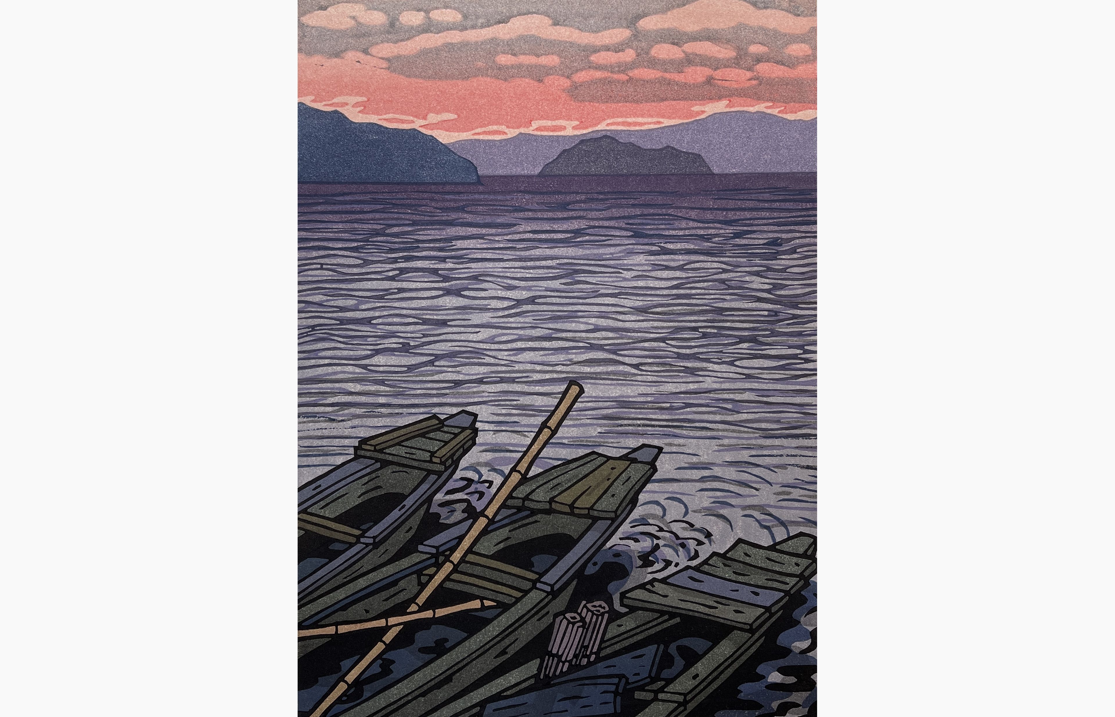 Original woodblock print - Nishijima Katsuyuki - Rising Sun