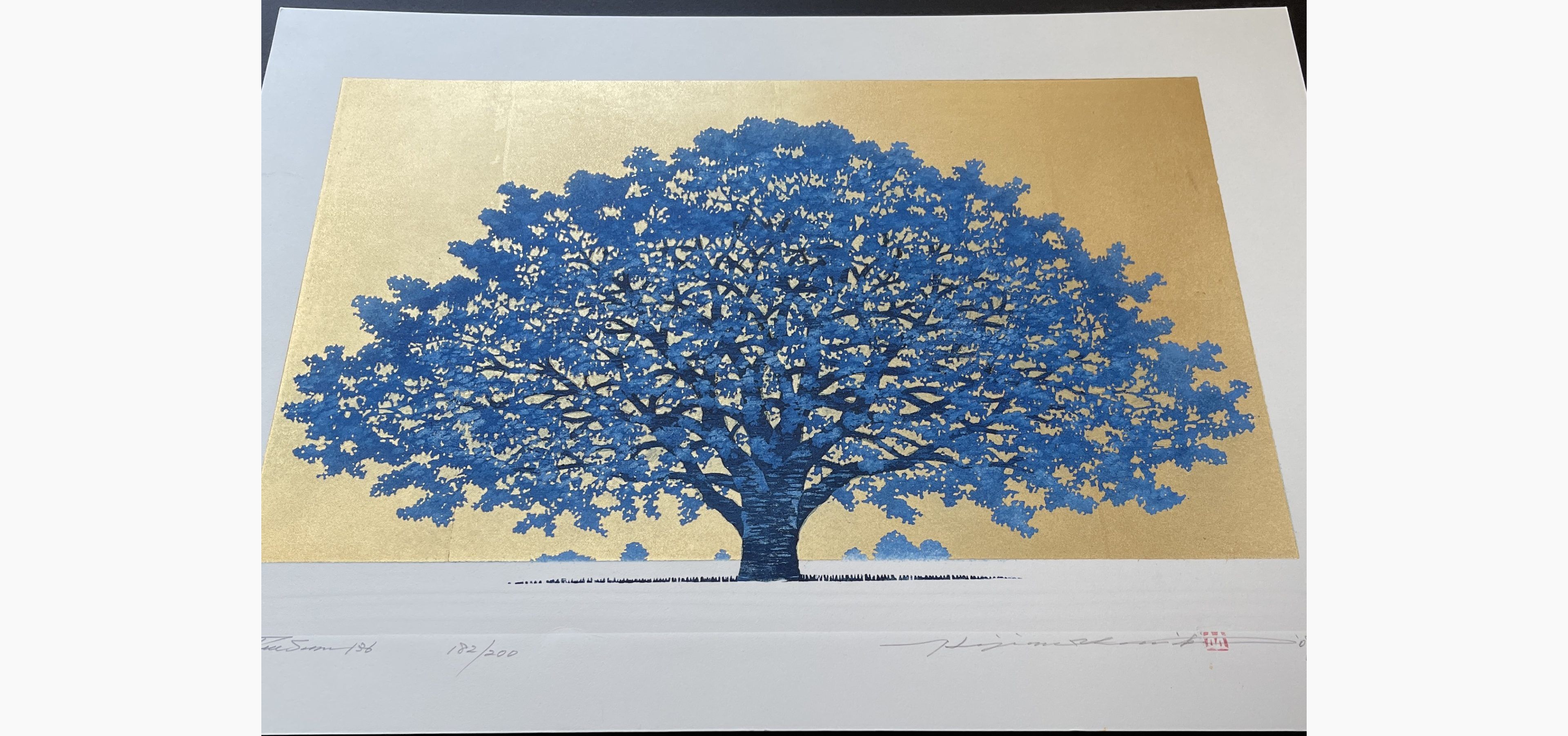 Japanese print - Hajime Namiki - Tree scene 136