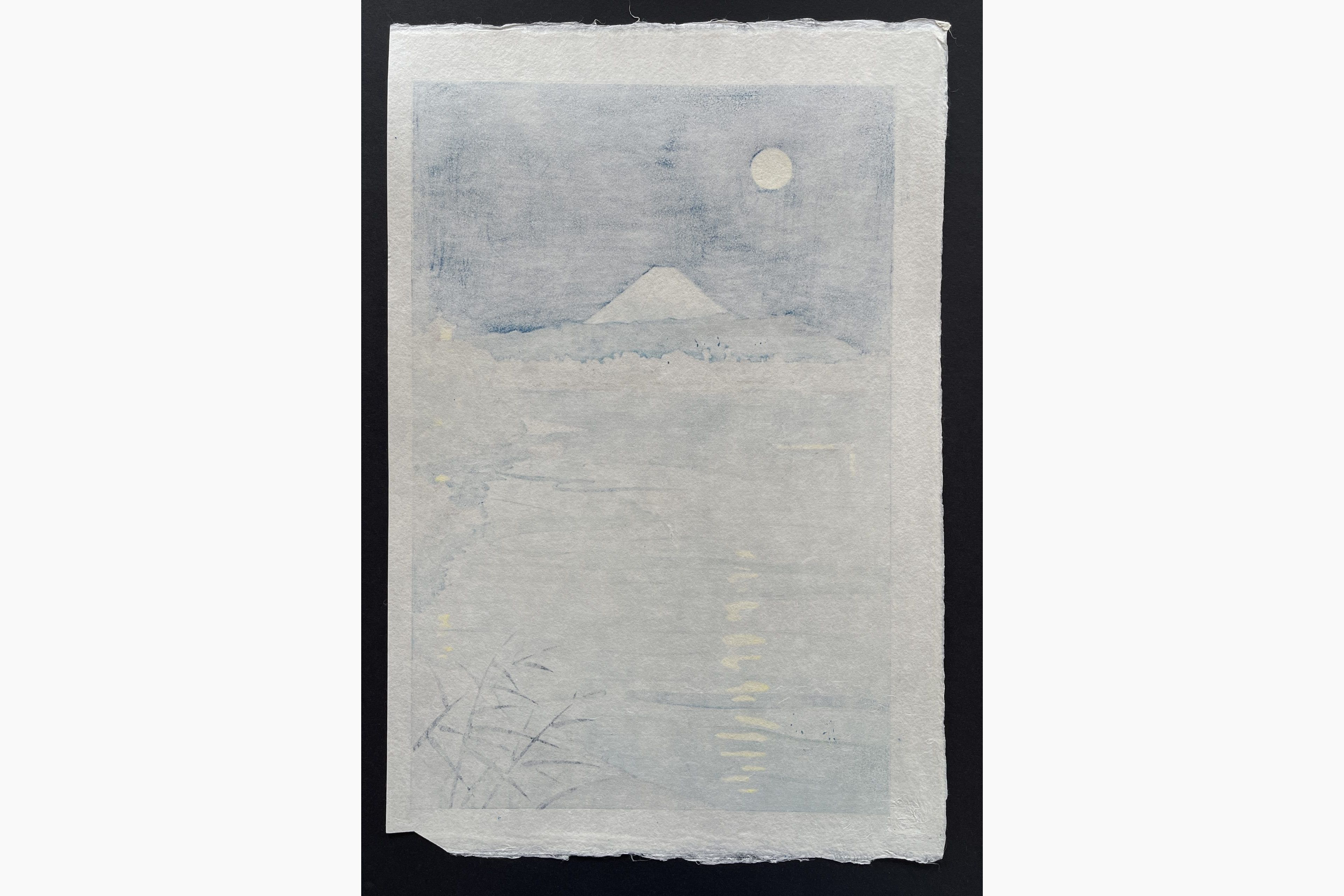 Japanese print - Koichi Okada - Moonlight on Tamagawa