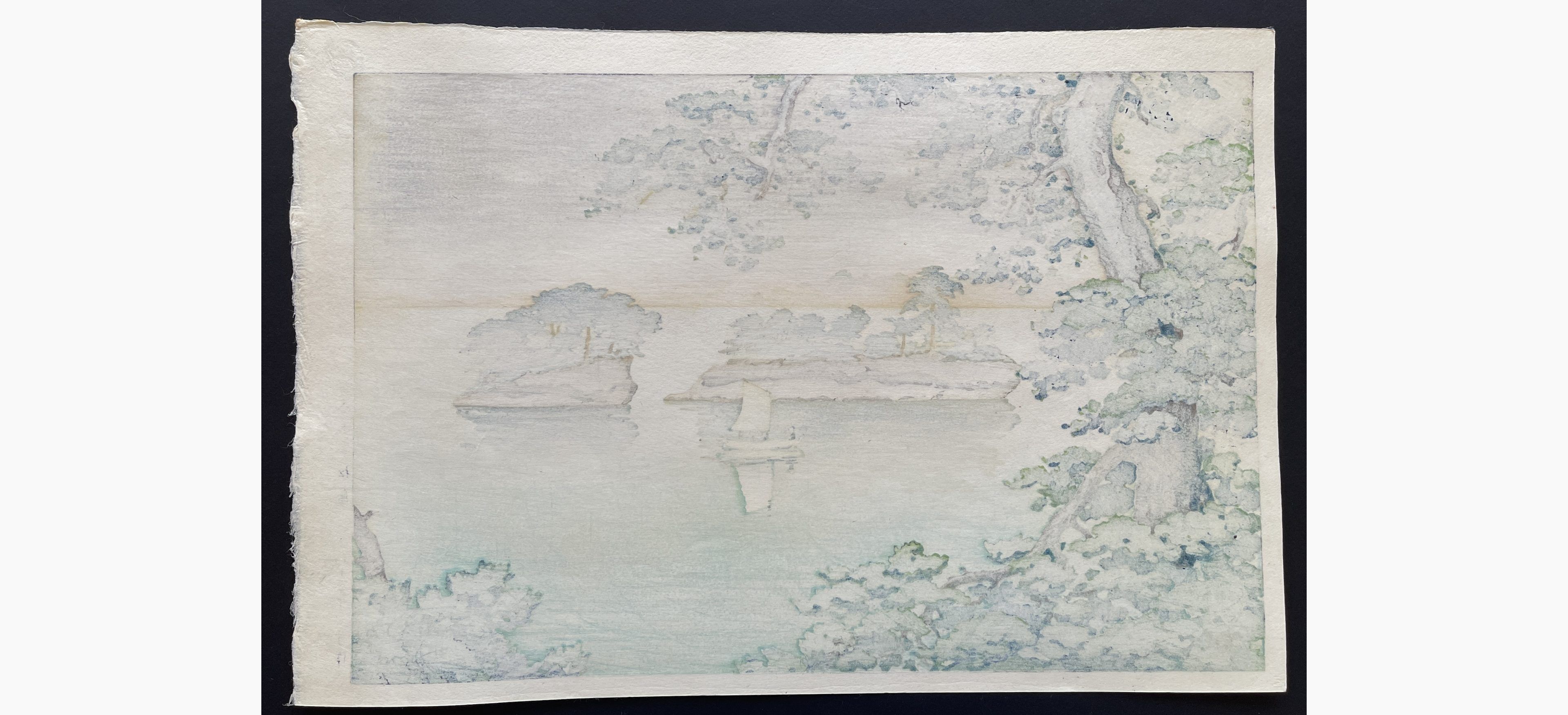 Japanese print - Tsuchiya Koitsu - Spring Rain at Matsushima