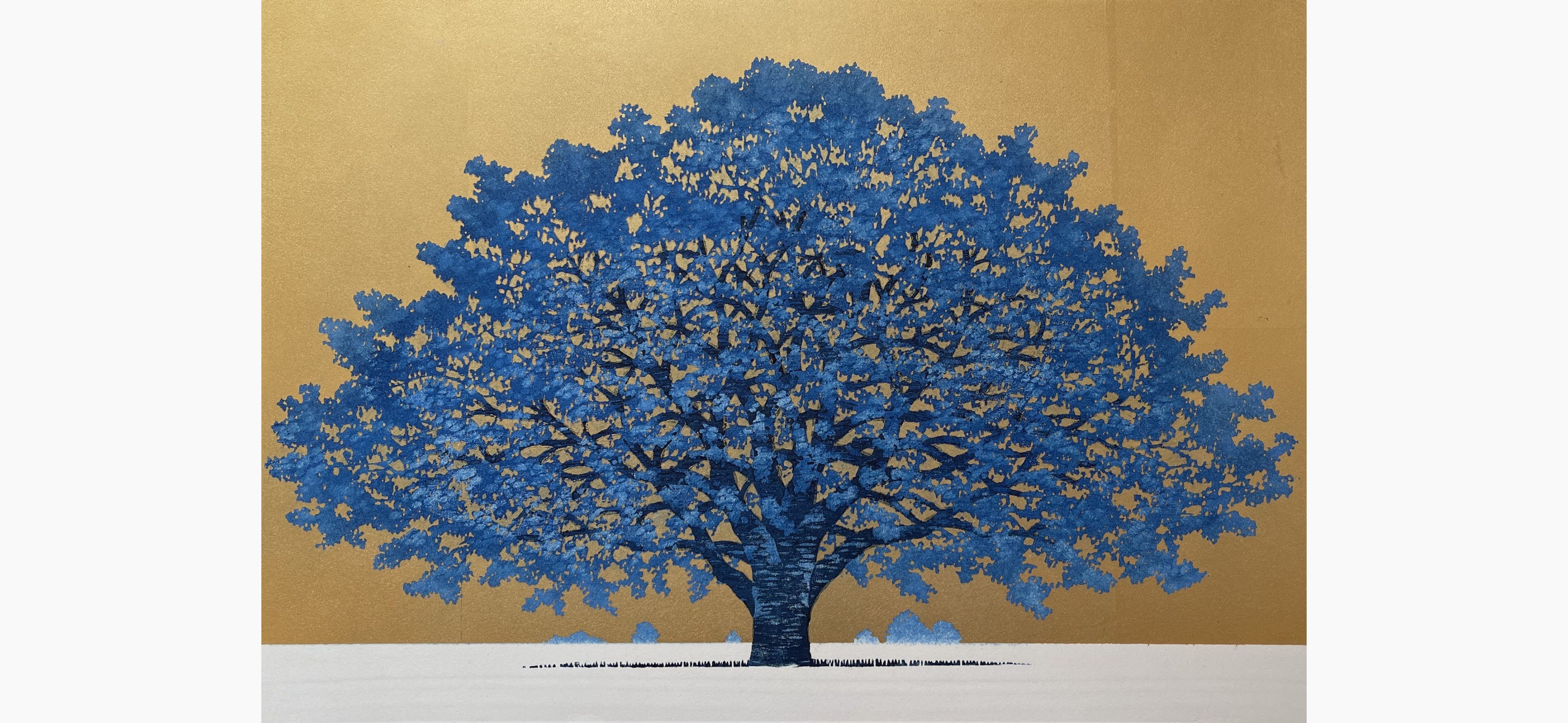 Original woodblock print - Hajime Namiki - Tree scene 136