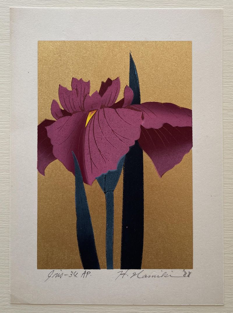 絵画  アイリス  パープル 金箔画 SALE‼️ 絵画 アイリス パープル 金箔画 SALE‼️