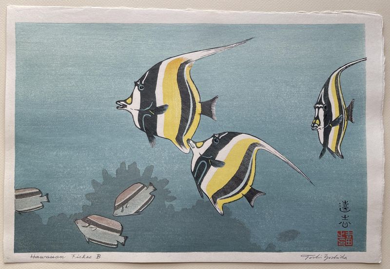 Hawaiian Fishes (B) (Heisei) - Toshi Yoshida - Japanese