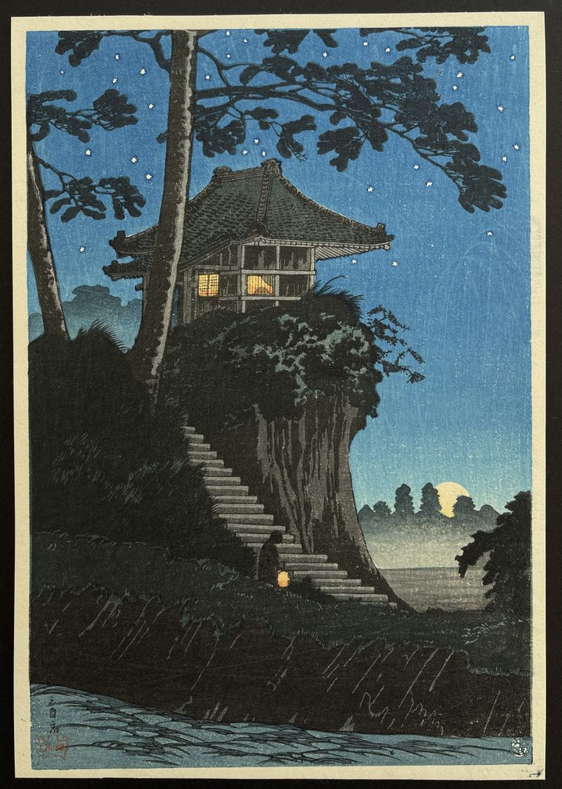 Moonrise at Tokumochi - Takahashi Shotei - Japanese Prints
